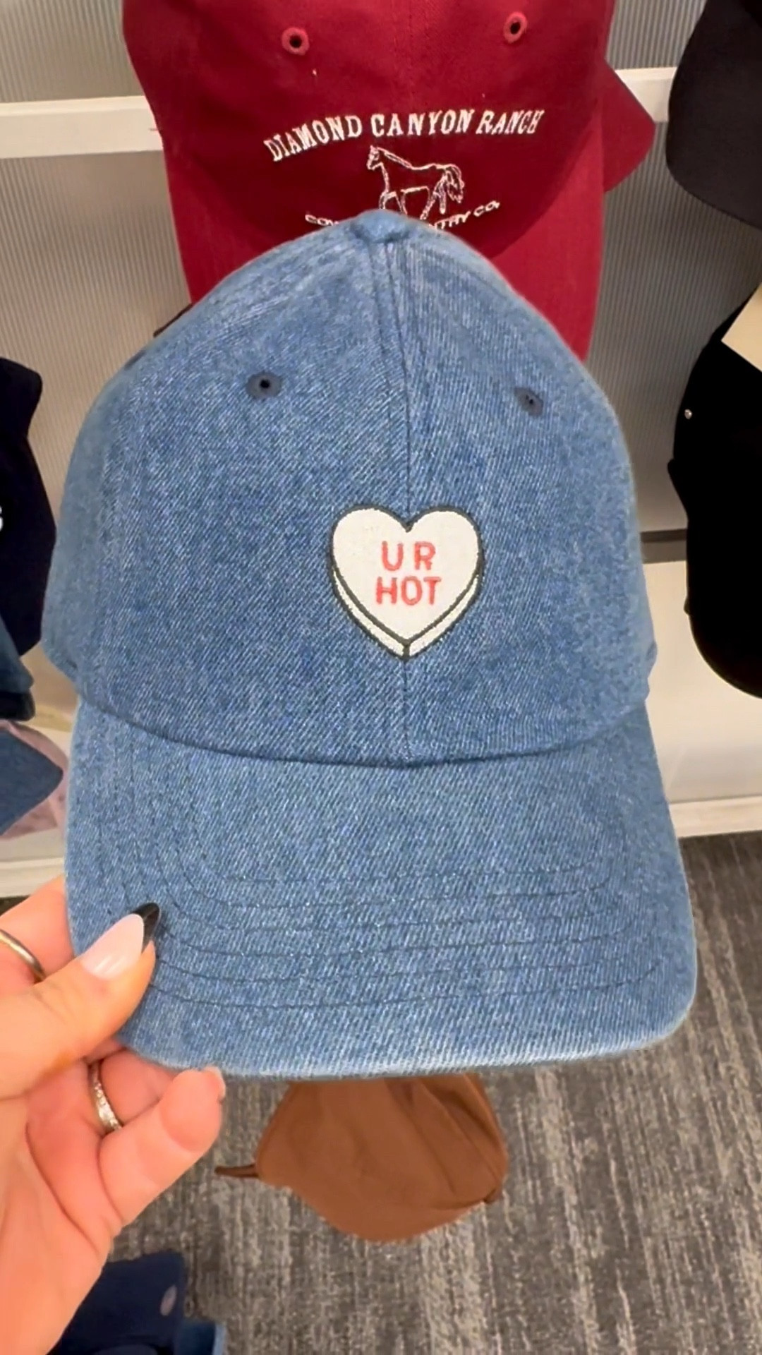 Valentine’s Day baseball hats at Target! The denim conversation heart is perfection 

#LTKootd #LTKFindsUnder50