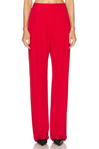 The Sei Double Pleat Trouser in Crimson - Red. Size 4 (also in 8). | FWRD 