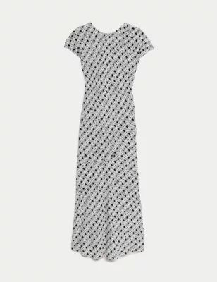 Cupro Rich Printed Midaxi Waisted Dress | Marks & Spencer (UK)