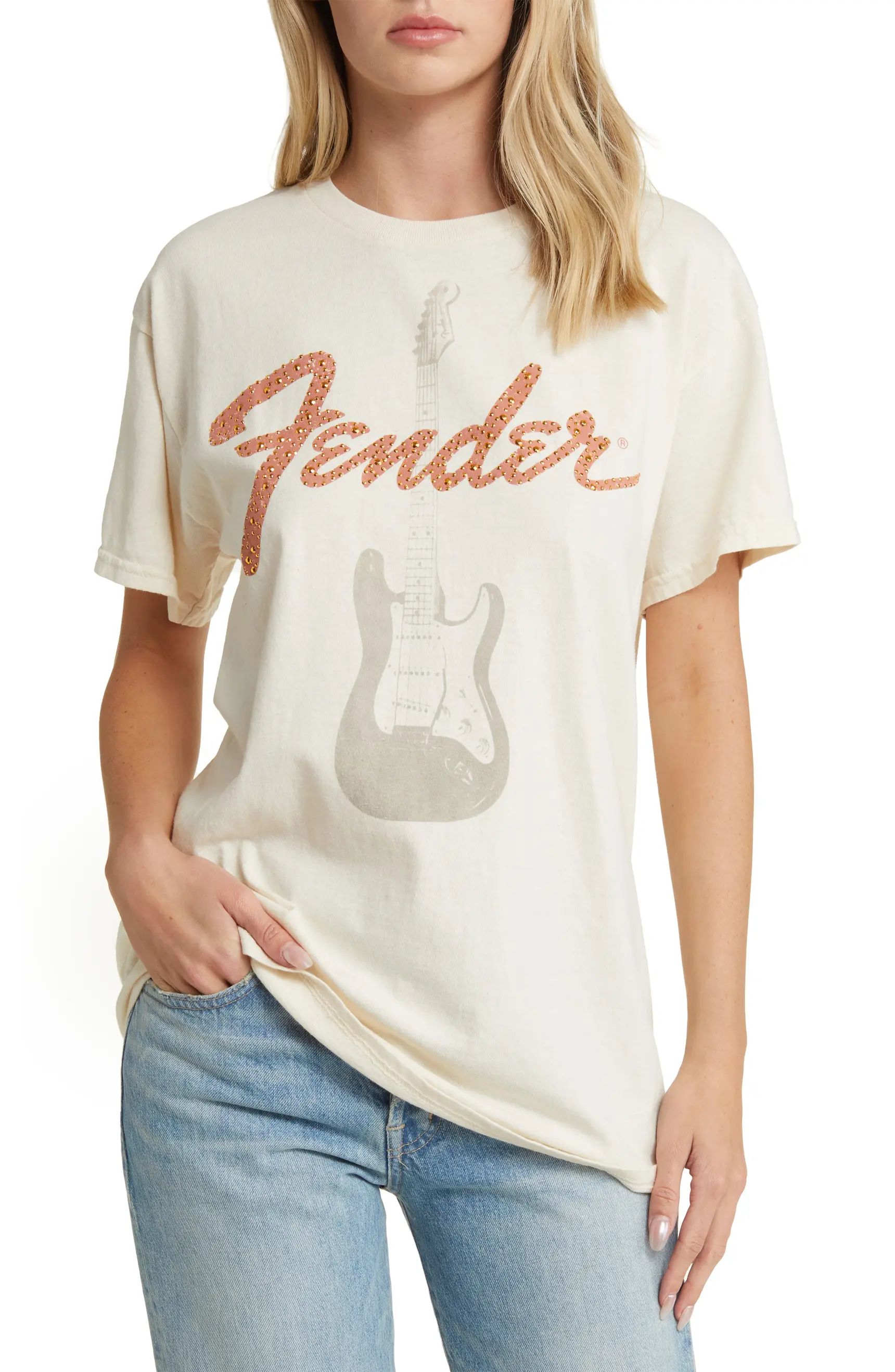 Embellished Fender Guitar Graphic T-Shirt | Nordstrom