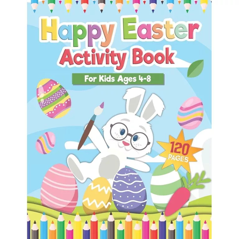 Happy Easter Coloring Book for Kids Ages 4-8: Easter Gifts for Kids Age 4,  5, 6, 7, 8 - Egg Hunt Gift for Children - Boys & Girls (Paperback)