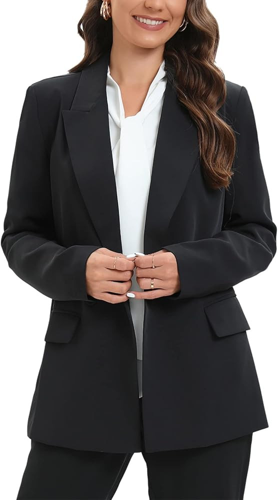 Women's Oversized Double-Breasted Suit Blazer Jacket Long Sleeve Casual Boyfriend Style Work Offi... | Amazon (US)