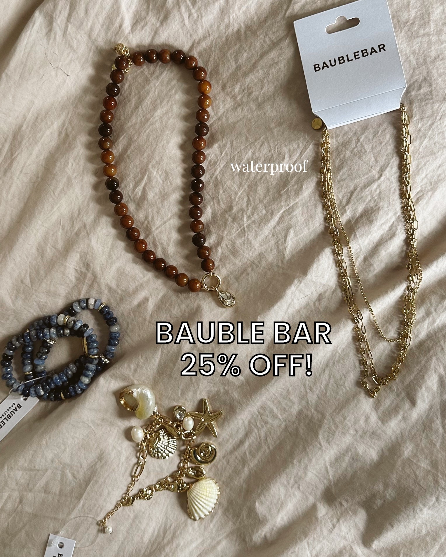 Bauble bar 25% off thru tn! Discount in cart!

Lots of waterproof jewelry included!! 

#LTKSaleAlert
