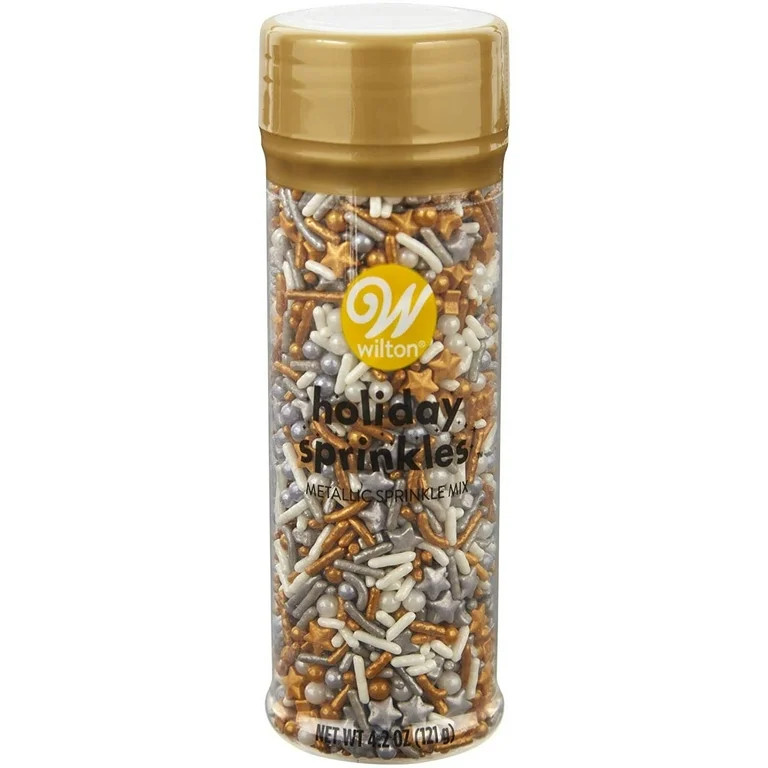 Wilton Metallic White, Silver and Gold Star Sprinkle Mix, 4.2 oz. | Walmart (US)