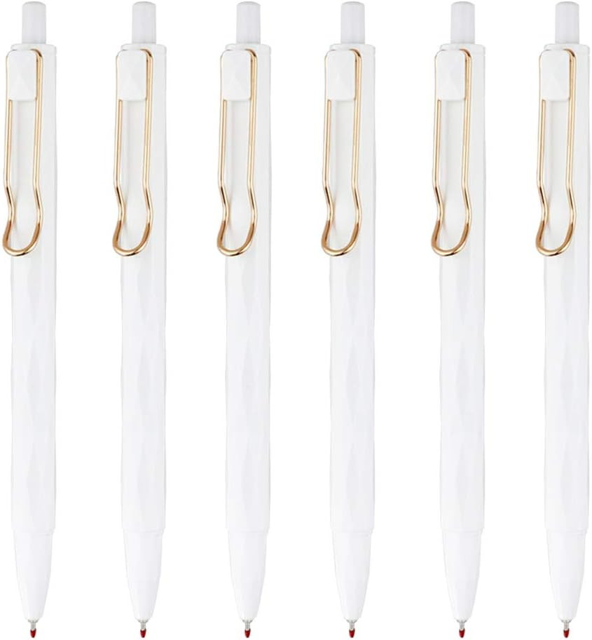 DunBong Retractable 0.5mm Porous Point Pen, Black ink gel pens, Box of 6 Pens (White Packs of 6) | Amazon (US)