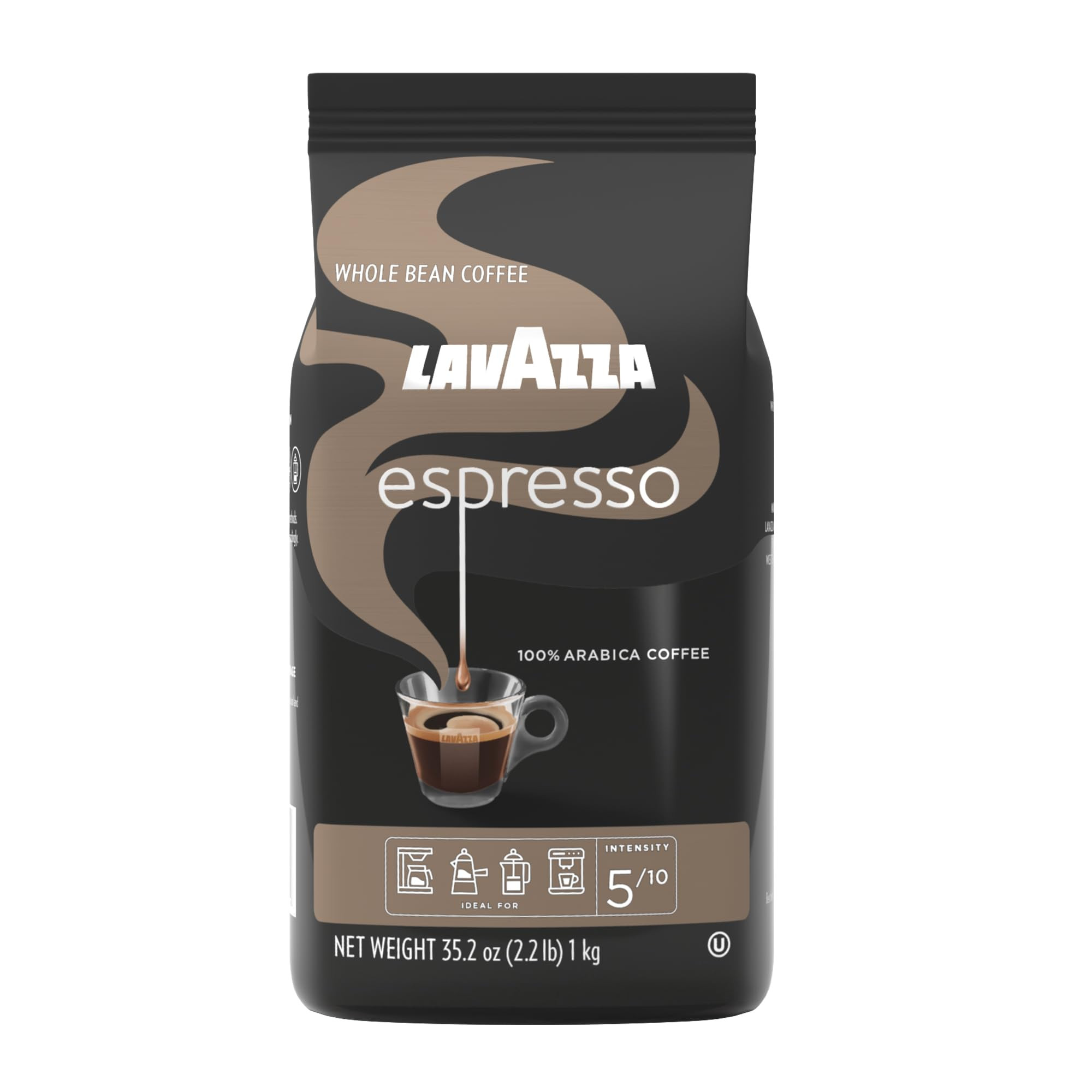 Lavazza Espresso Whole Bean Coffee, Medium Roast, 100% Arabica, 2.2 lb Bag (Pack of 1) | Amazon (US)