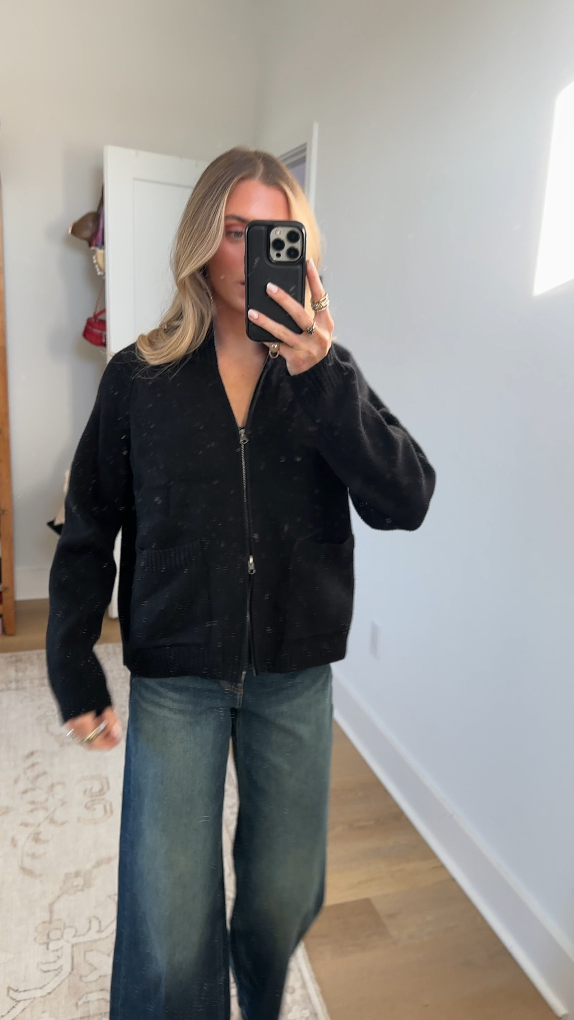 My outfit of the day for this chilly FL day. Amazon size small Gnveub Zip Up Sweaters for Women Long Sleeve Chunky Knit Sweater Jackets Cropped Cardigans Outerwear Coats with Pockets. 

#LTKSaleAlert #LTKootd #LTKSeasonal