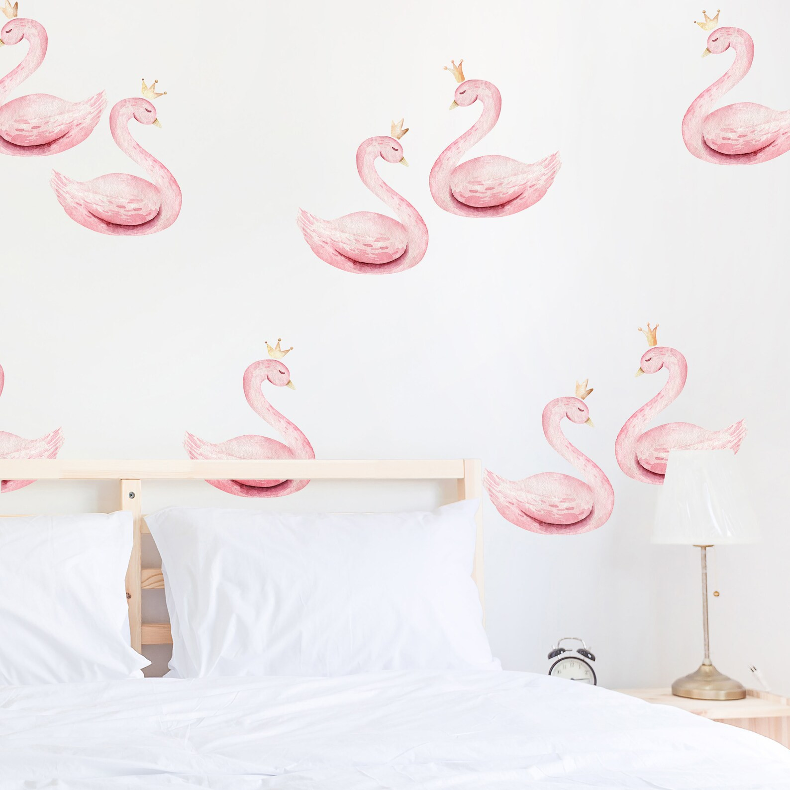 Pink Swan Wall Decals  Nursery Decor  Girls Wall Decor  - Etsy | Etsy (US)