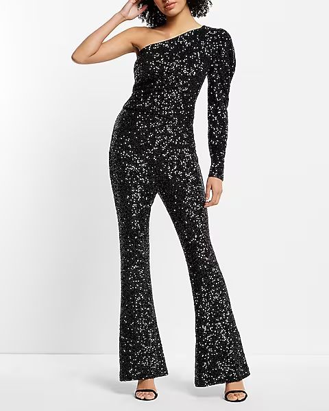 Super High Waisted Sequin Flare Pant | Express