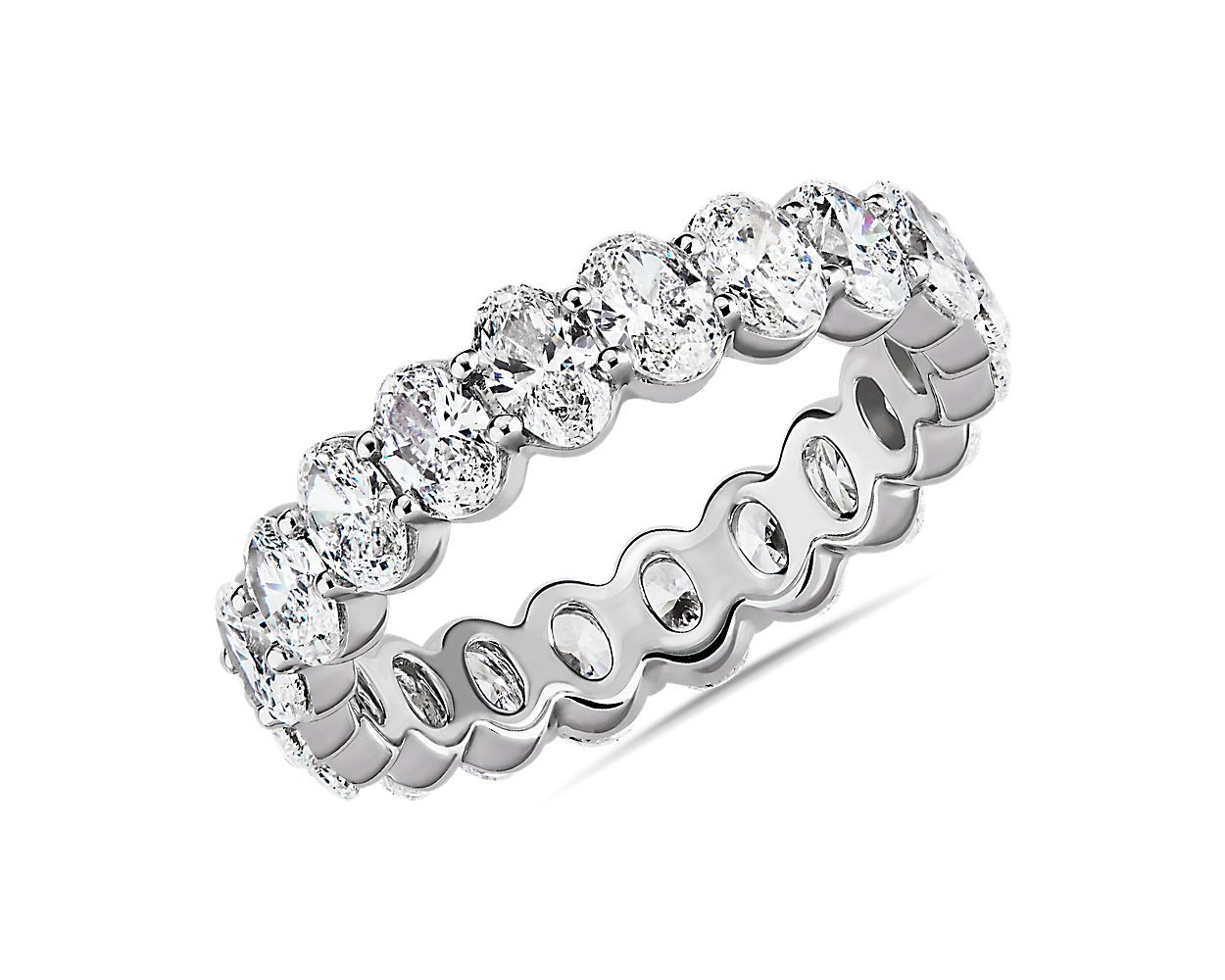 Lab Grown Diamond Oval Cut Eternity Ring in 14k White Gold (4 ct. tw.) | Blue Nile