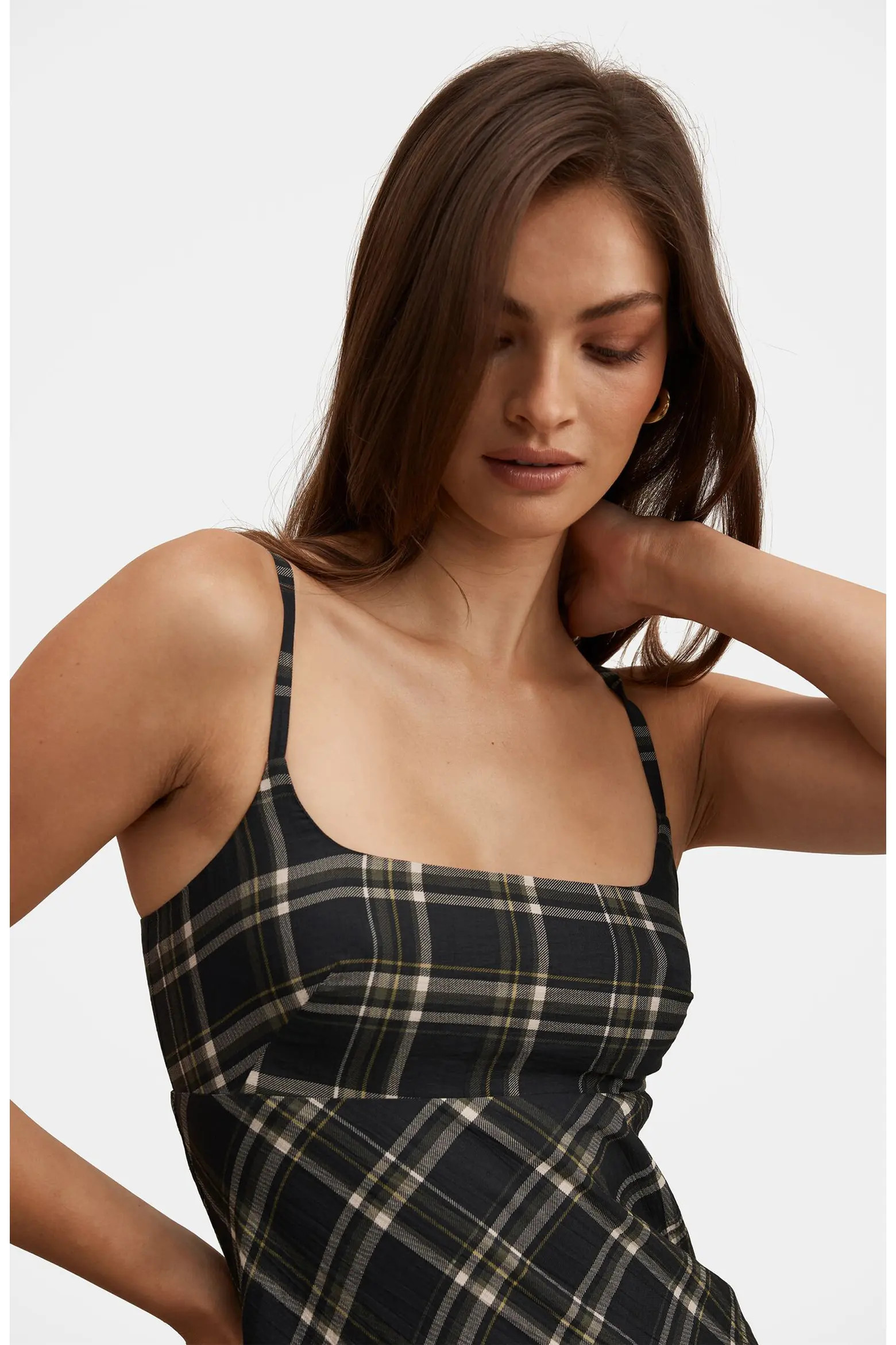 Harley Check Godet Midi Dress (Women) | Nordstrom | Nordstrom