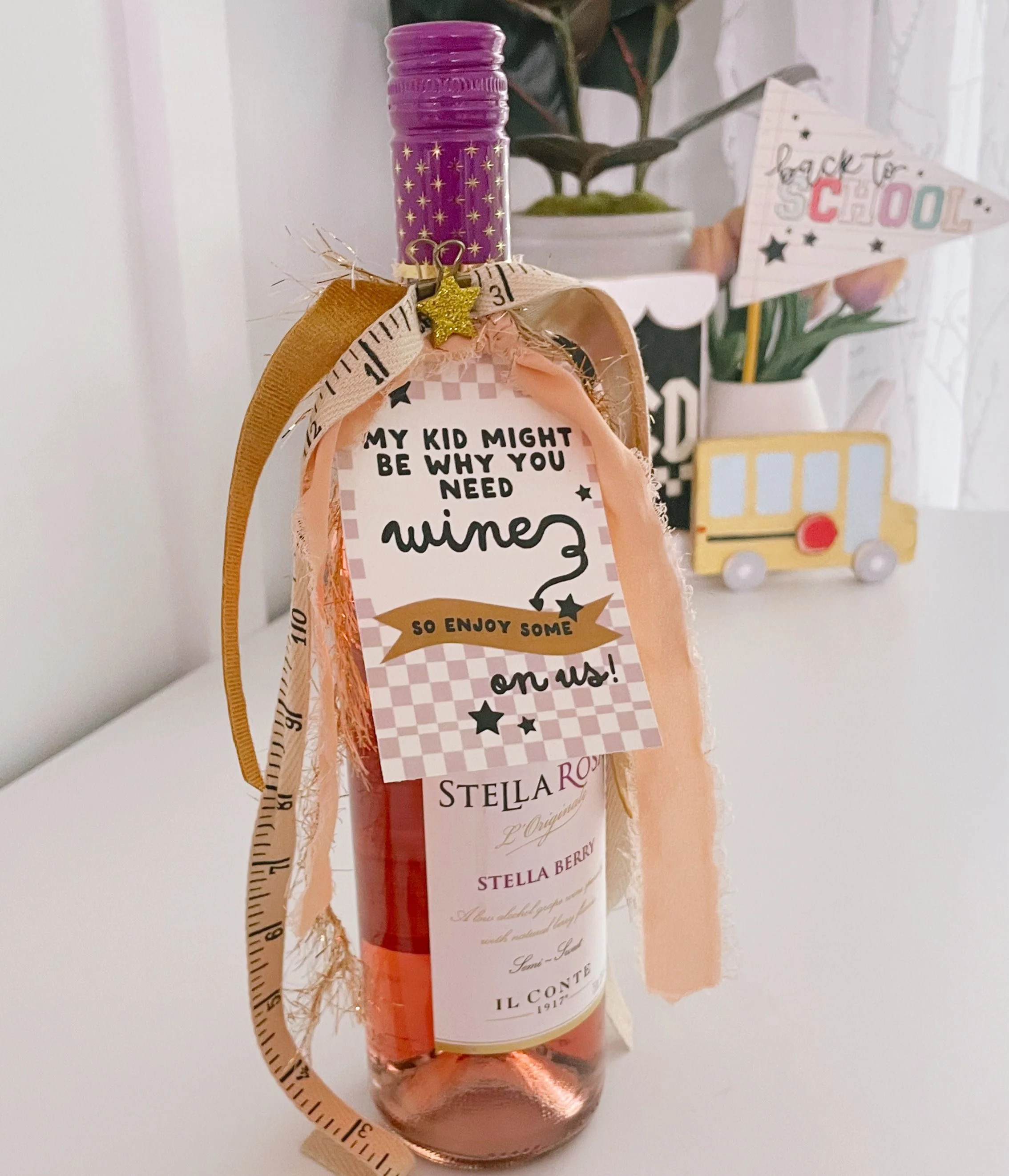 Back to School Wine Tags | Printable tags | The Letter Vee