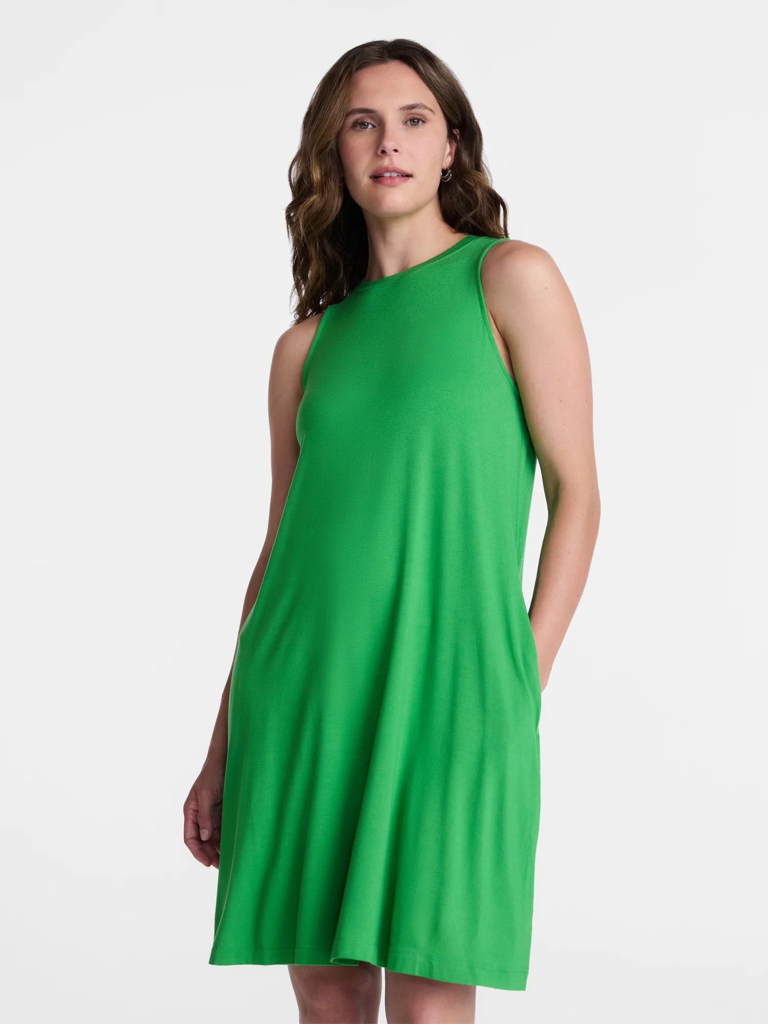 Time and Tru Women\u2019s Sleeveless Knit Swing Dress, Sizes XS-XXXL - Walmart.com | Walmart (US)