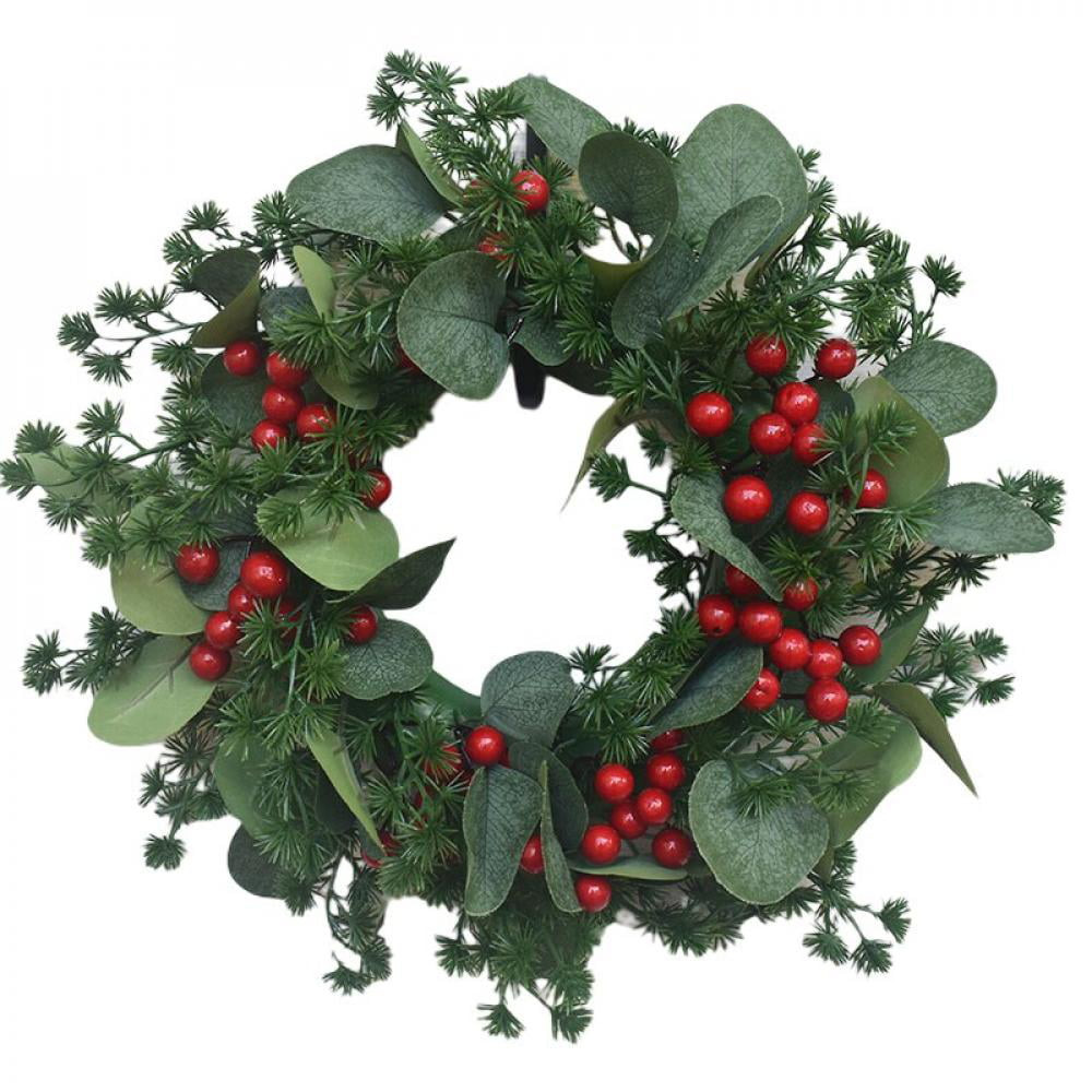 SweetCandy Christmas Decoration Wreath Simulation Small Berry Eucalyptus Leaf Door Hanging Window... | Walmart (US)