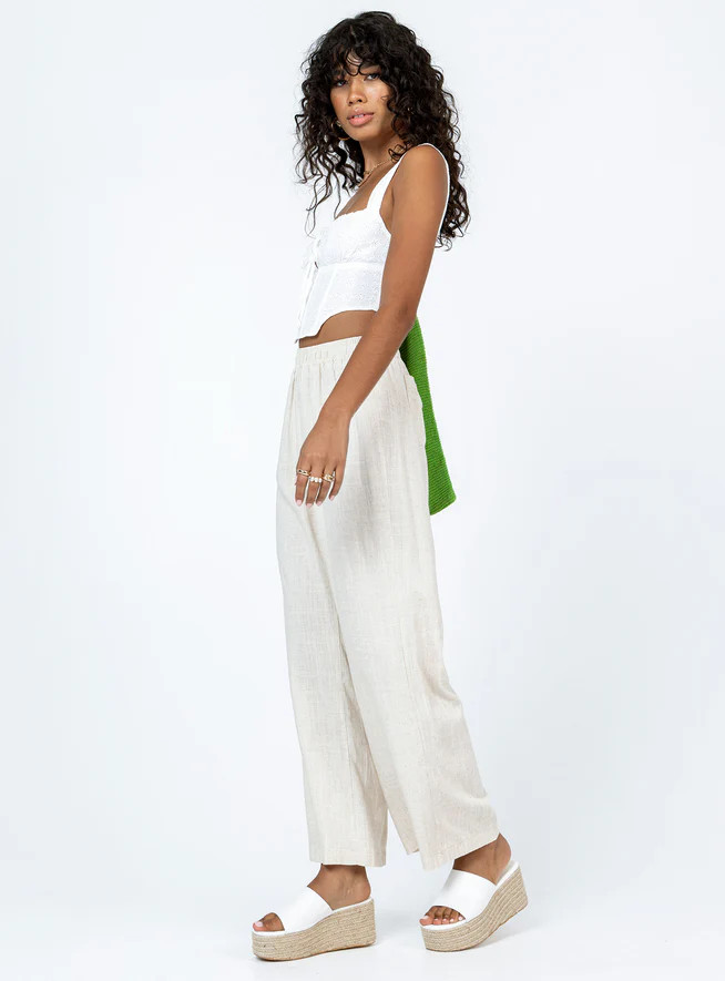 Louis Linen Blend Pants Beige | Princess Polly US