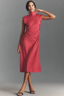 By Anthropologie Sleeveless Mock-Neck Midi Dress | Anthropologie (US)