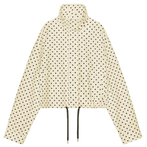 Songling Women Polka Dot Jacket Zip Up Lightweight Cropped Bomber Coat | Amazon (US)