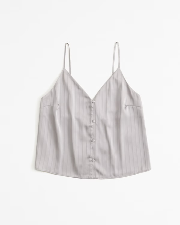 Satin Jacquard Sleep Cami | Abercrombie & Fitch (US)