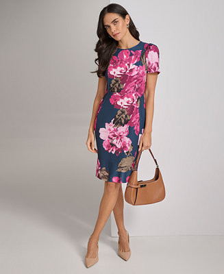 Calvin Klein Petite Floral-Print Sheath Dress - Macy's | Macy's
