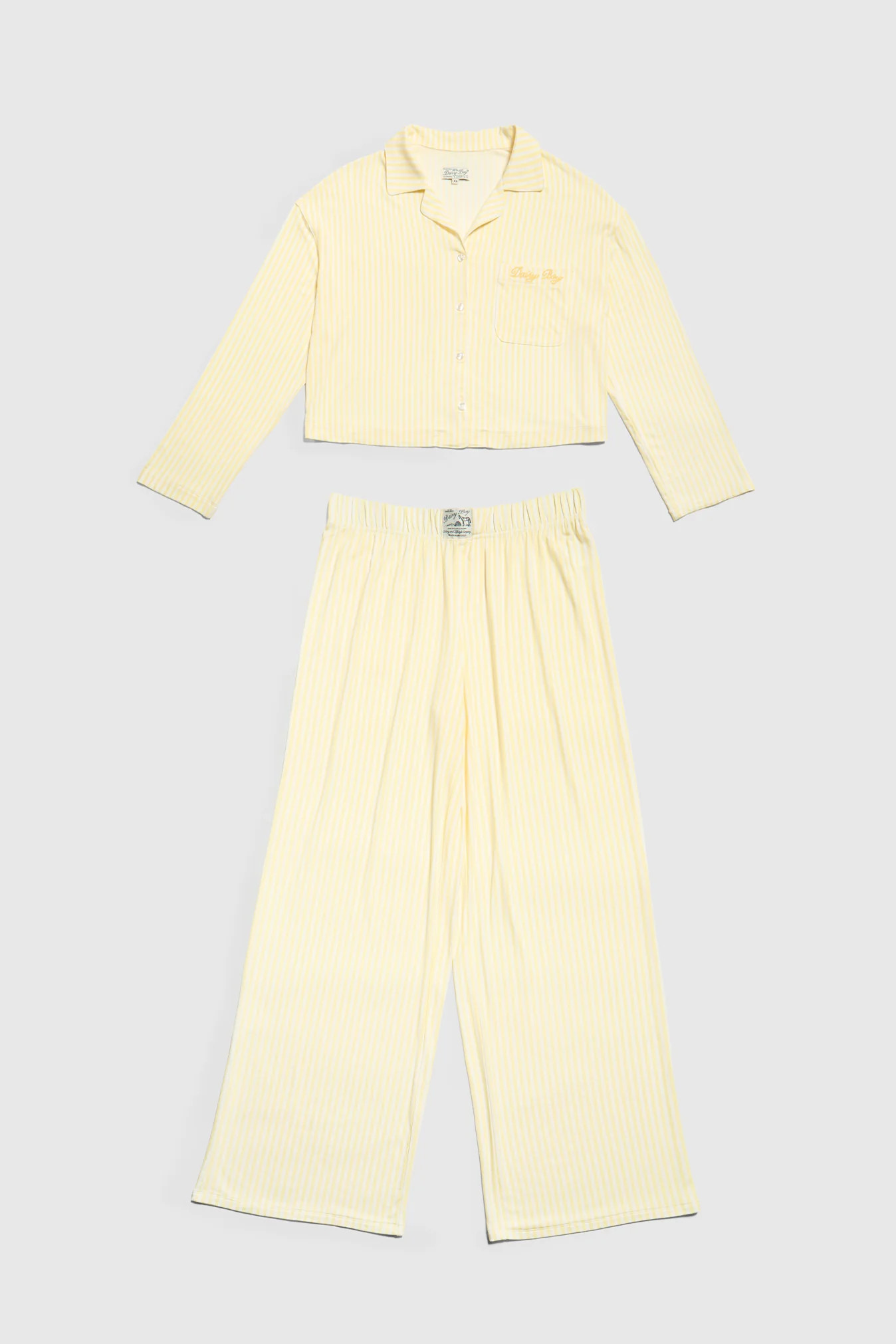 Butter Sleep Set - Lemon Pinstripe | Dairy Boy