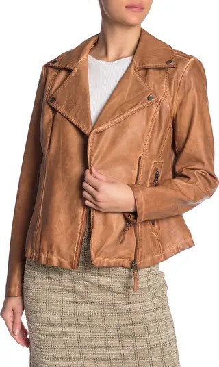 MAXSTUDIO Washed Faux Leather Moto Jacket | Nordstromrack | Nordstrom Rack