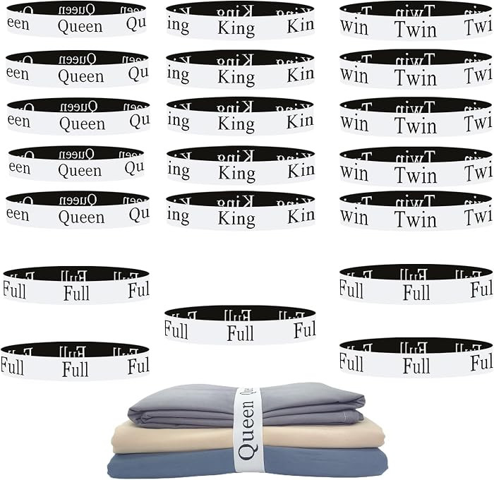20 Pieces Bed Sheet Organizer Bands, Sheet Organizers and Storage Label Bands, Sheet Label for Be... | Amazon (US)