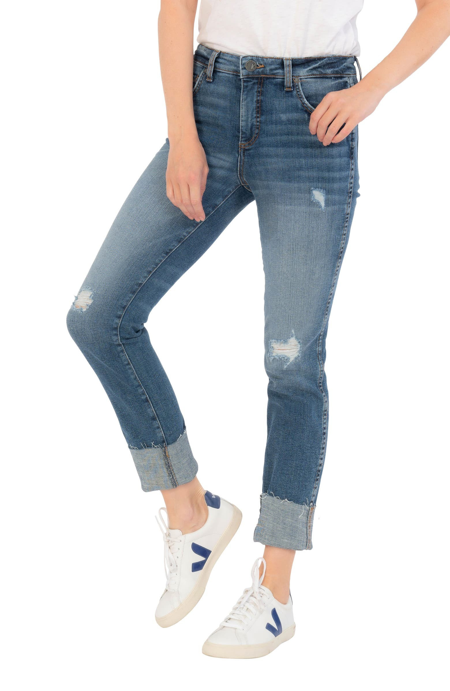 Catherine Ab Fab Ripped High Waist Boyfriend Jeans | Nordstrom
