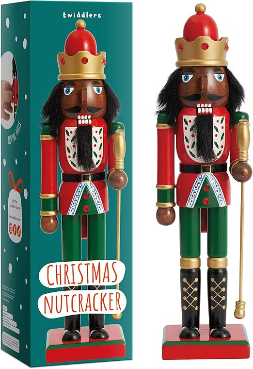THE TWIDDLERS - Brown African King Wooden Nutcracker Soldier, 30cm/ 12" Wooden Nutcracker Christm... | Amazon (CA)