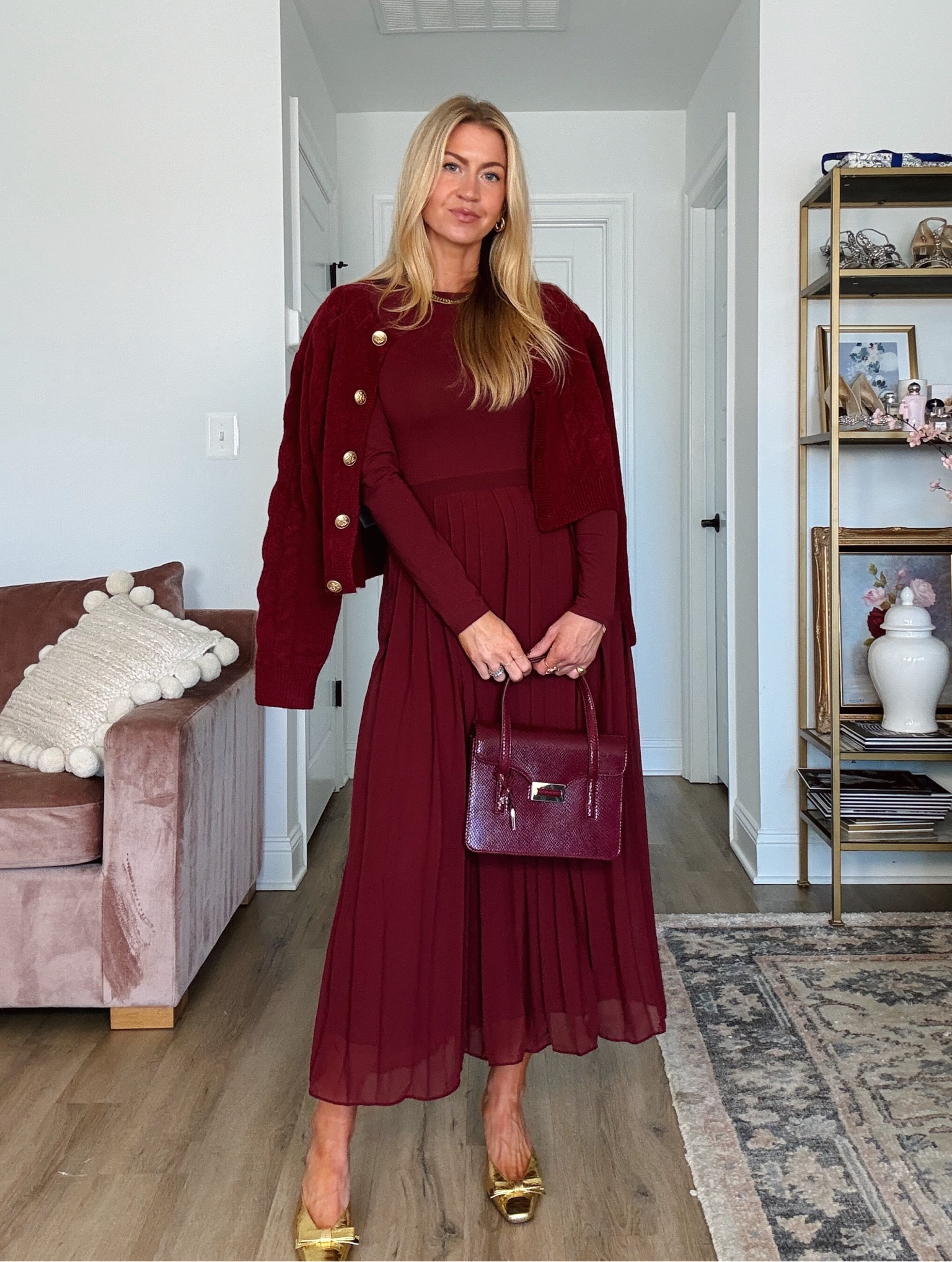 Elevated holiday dressing new arrivals from @jcrew @jcrew #injcrew #ad 


Burgundy dress: TTS / wearing an XS
Burgundy cardigan: TTS / wearing a S
Gold mules: TTS 

#LTKsalealert #LTKSeasonal #LTKworkwear