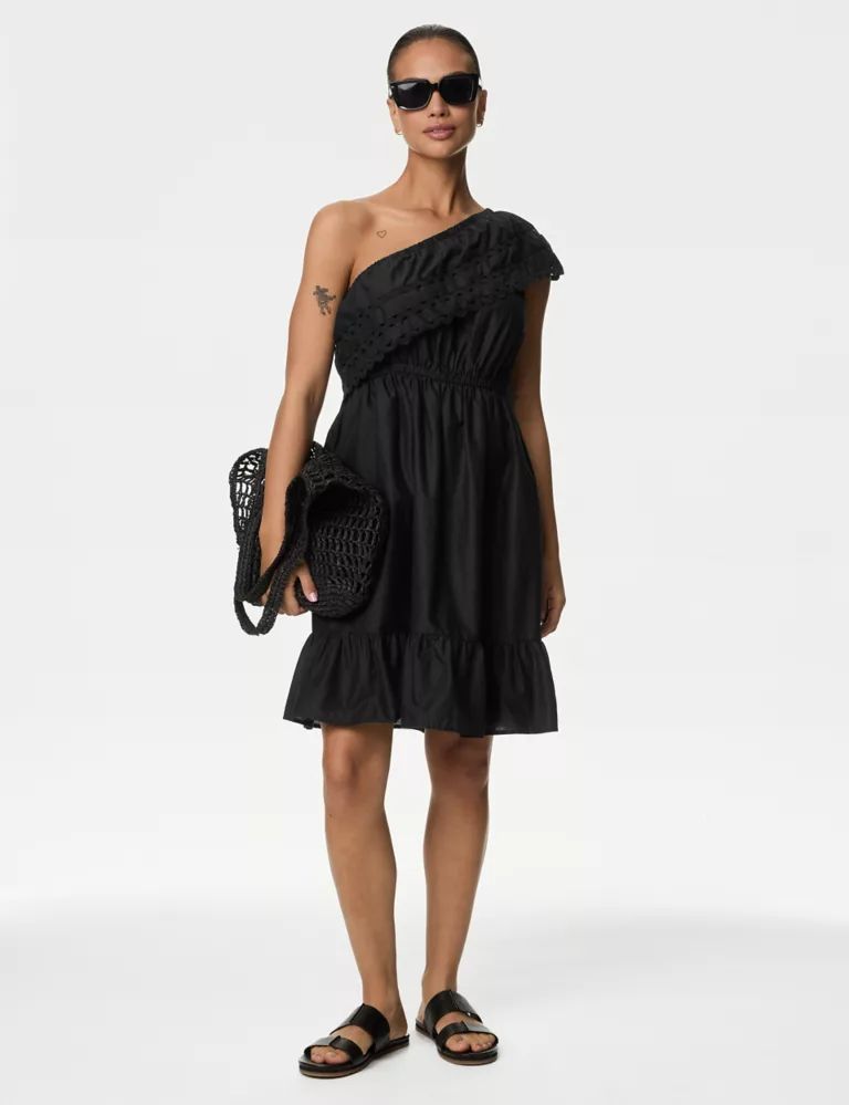Pure Cotton One Shoulder Mini Beach Dress | Marks & Spencer (UK)