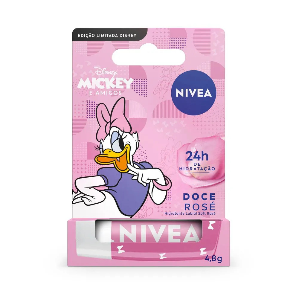 Nivea Hidratante Labial Soft Rosé 4,8g - Ed. Limitada Margarida - Disney®  Mickey E Amigos. - P... | Pague Menos BR
