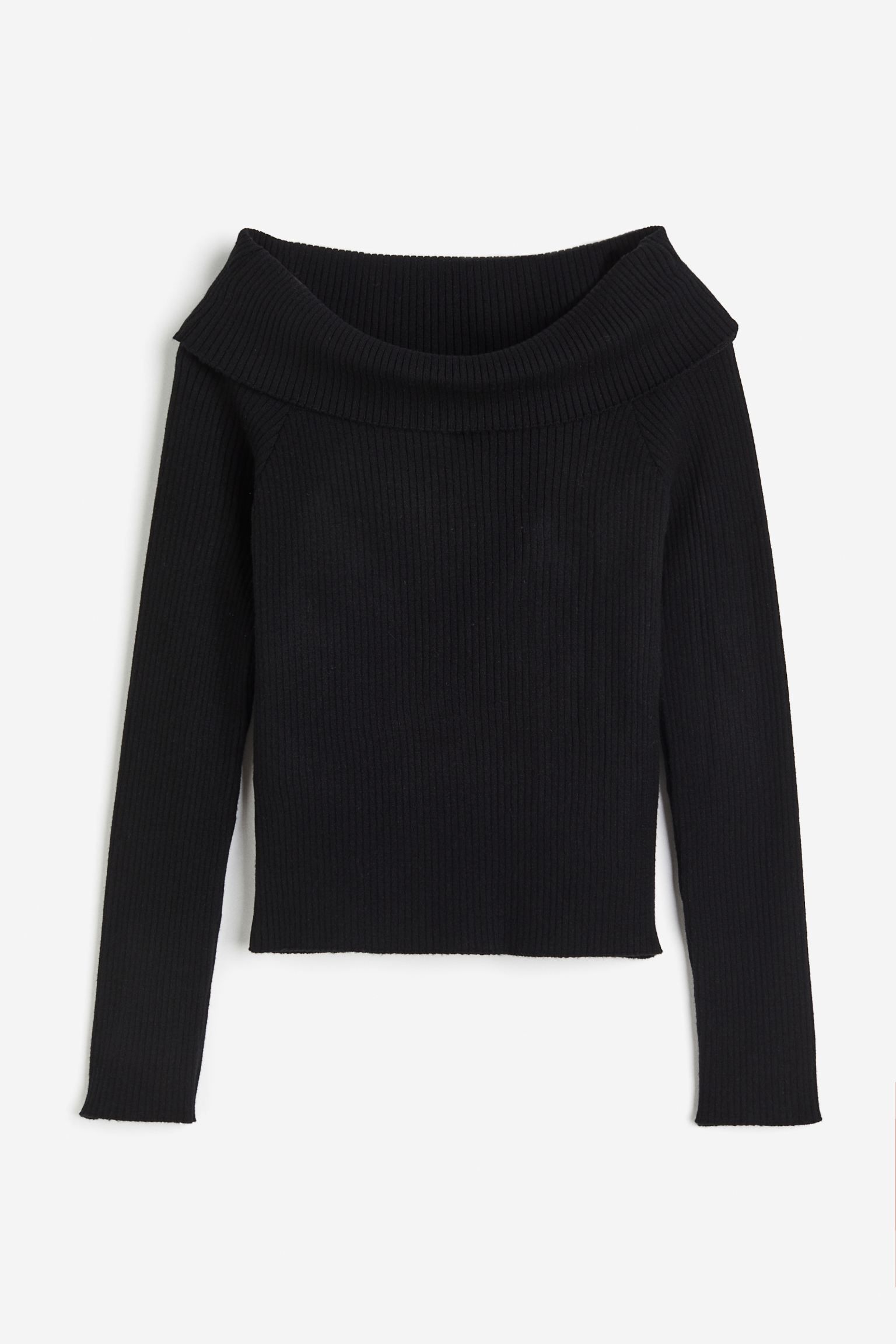 Rib-knit off-the-shoulder top | H&M (UK, MY, IN, SG, PH, TW, HK)
