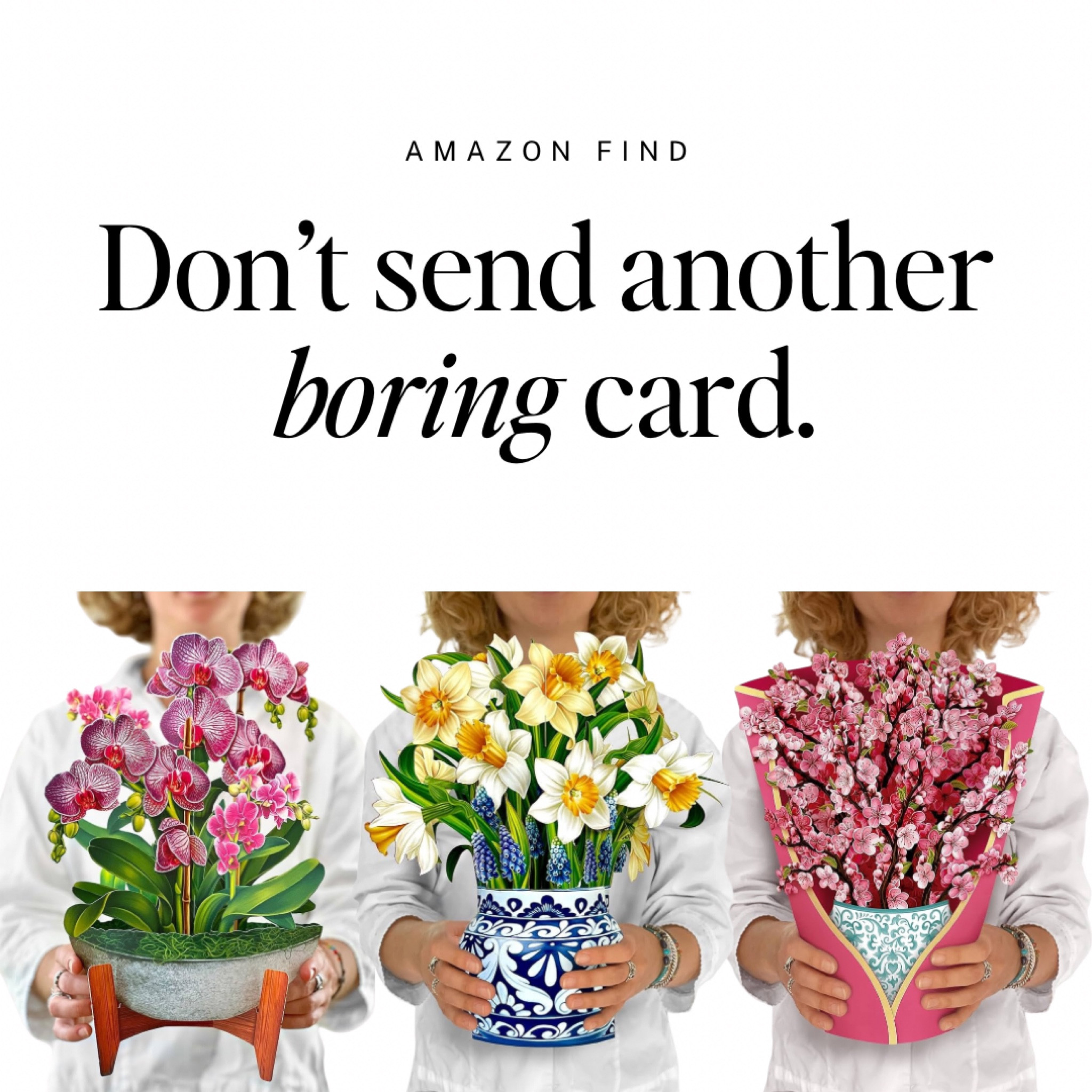 POV: You're tired of sending the same plain cards. 

A pop-up of inspiration for birthdays, Easter or Mother's Day. I was searching for a Thank You card and this is perfect for when you have to mail it but you want a little something extra. 

Don't you love the chinoiserie designs and the orchids! If you were looking for a pop of spring to send your bestie across the country or just collect cards so you have 'em when you need 'em - this is your sign! 

Gift ideas, party invites, spring gifts, mothers day, birthday ideas, thank you, bridal shower, cards, Amazon finds, spring must haves, home entertaining, hostess gifts

#LTKSeasonal #LTKfindsunder50 #LTKparties