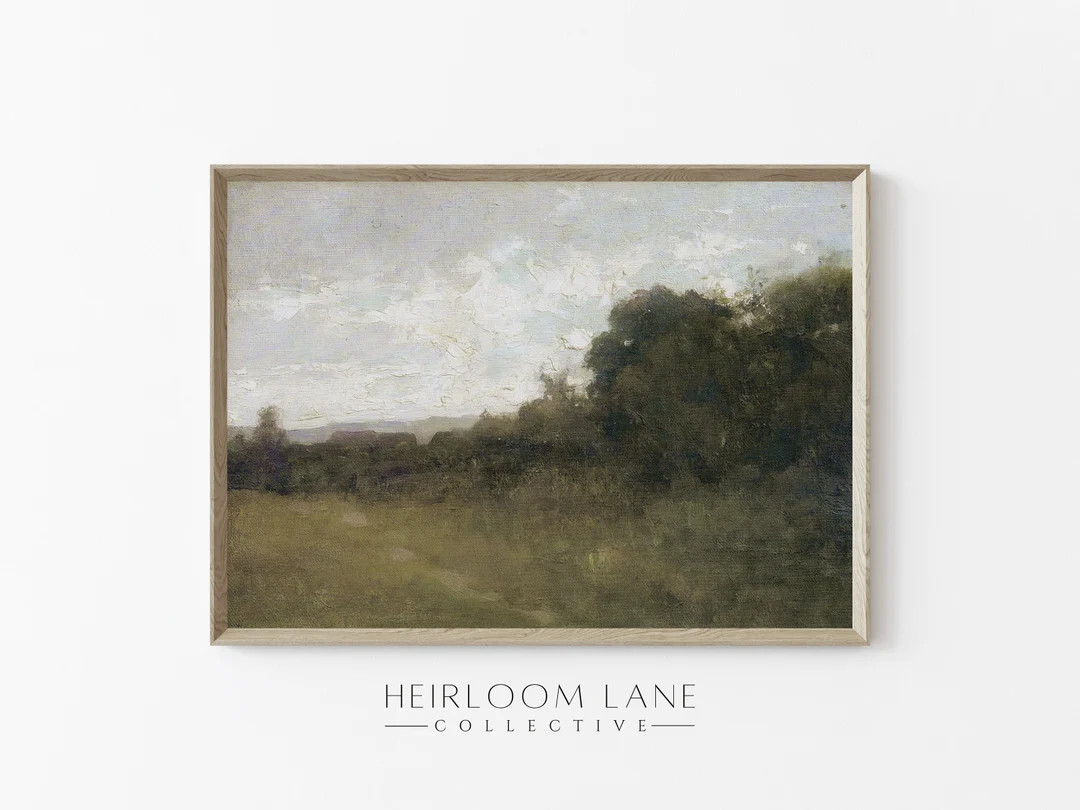 Vintage Moody Meadow Art Print Digital Download Summer Country Cottage Artwork Painting Art Fall ... | Etsy (CAD)