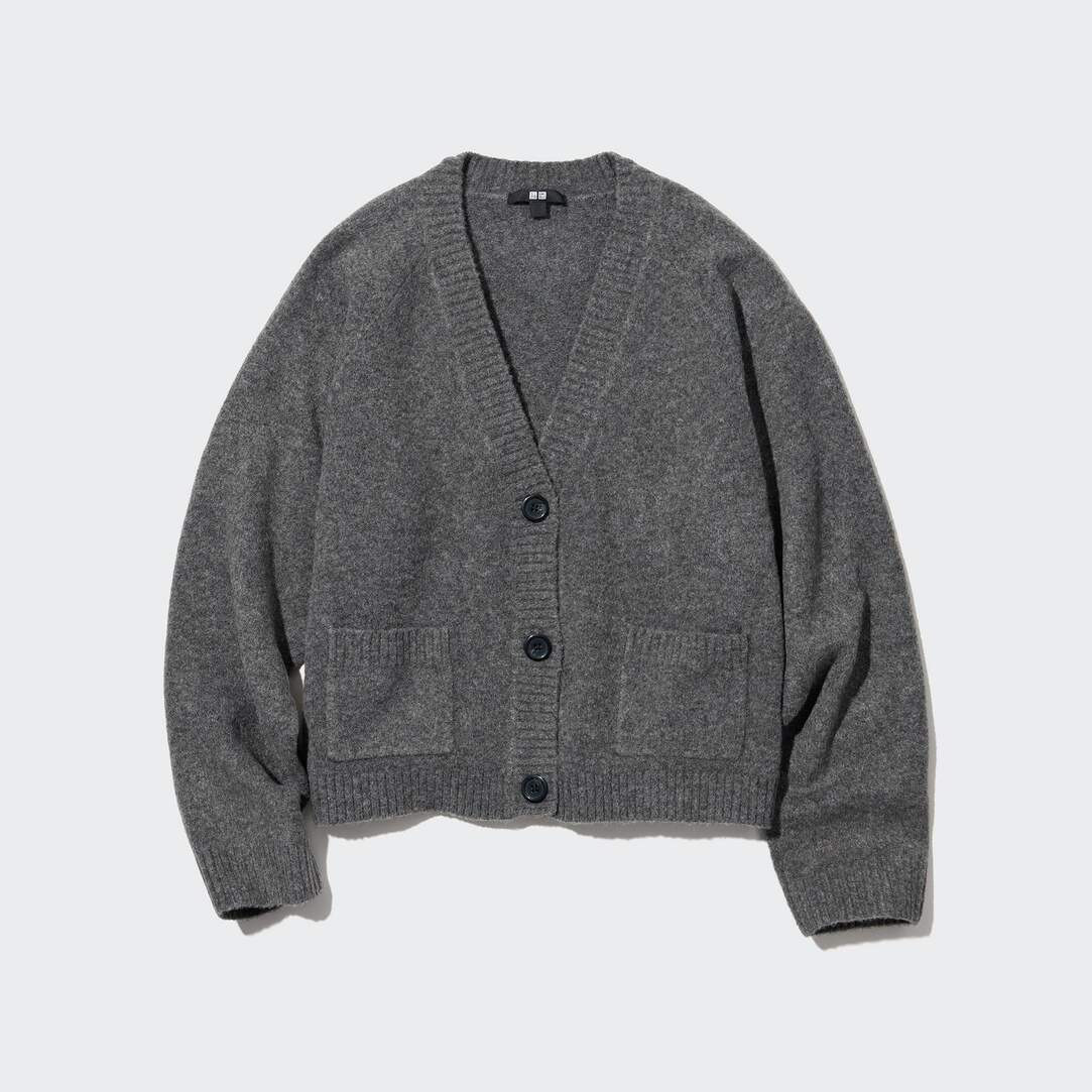 Cardigan en Maille Soufflée à Manches Longues | Uniqlo FR