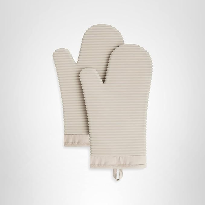 KITCHENAID Ribbed Soft Silicone Oven Mitt 2-Pack Set, 7.5"x13", Milkshake | Amazon (US)