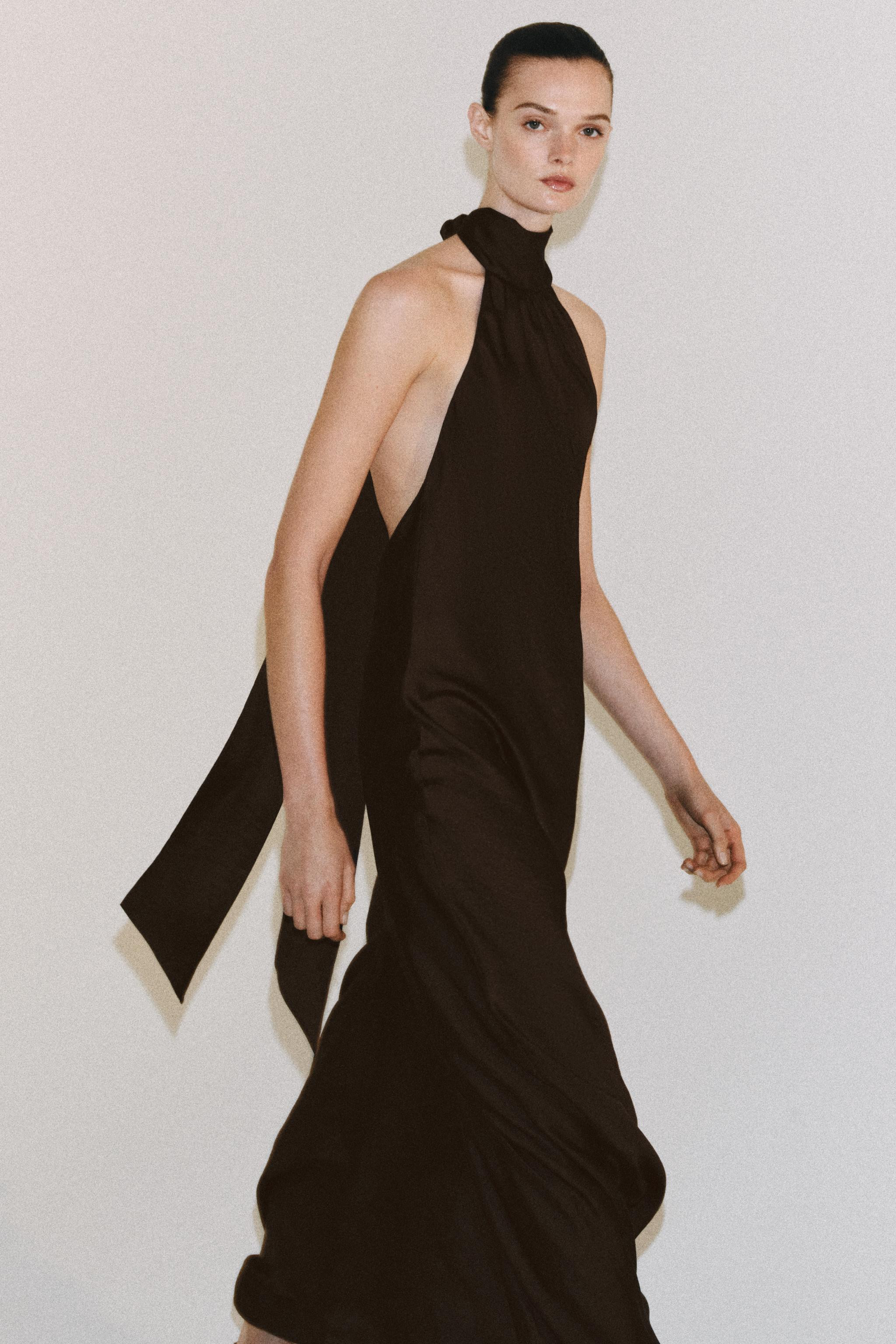ZW COLLECTION SATIN HALTER DRESS | Zara UK