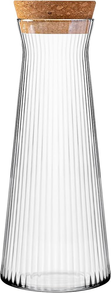 KONZEPT Water Carafe with Lid - 1 Litre Heavy Duty Ribbed Glass Dishwasher Safe BPA Free Stylish ... | Amazon (DE)