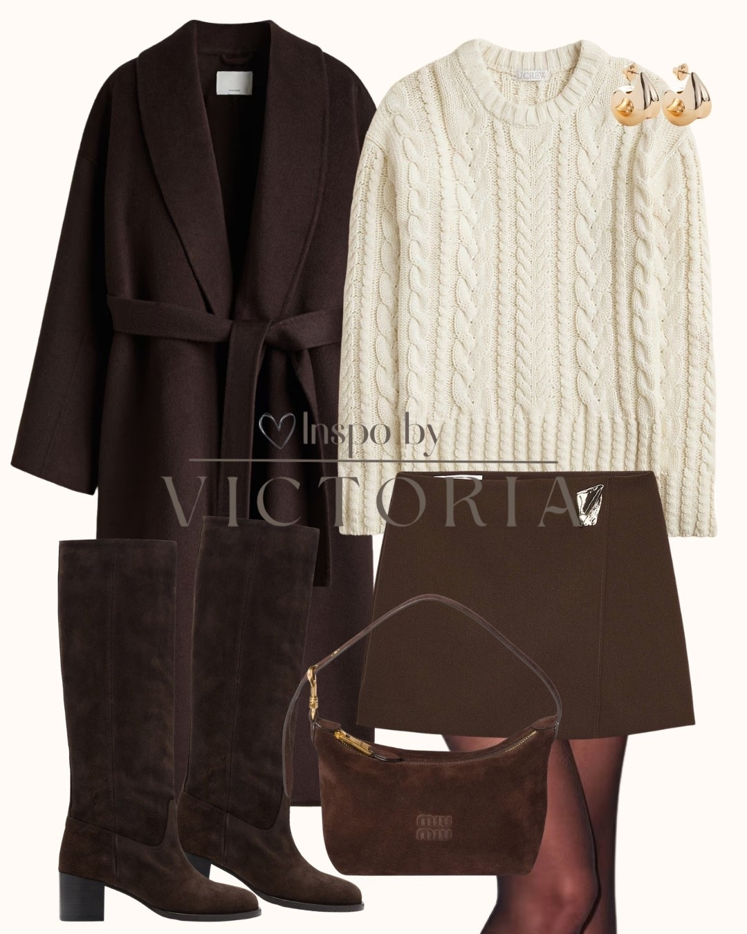 Cozy meets polished 🤎
A creamy cable knit layered with rich brown tailoring, finished with suede boots and gold details for an effortlessly chic fall-to-winter look. Classic, warm, and always in style. 
Skort is from Zara - 1971/250/700

#LTKstyle #NeutralFashion #WinterOutfit #BrownTones #ClassicStyle