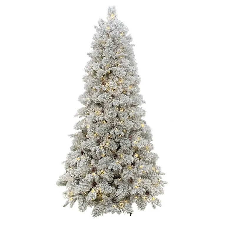 Holiday Time Flocked Prelit Bellmont Christmas Tree with Color Changing LED Lights, 7.5-feet | Walmart (US)