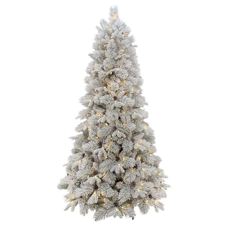 Holiday Time Flocked Prelit Bellmont Christmas Tree with Color Changing LED Lights, 7.5-feet - Wa... | Walmart (US)