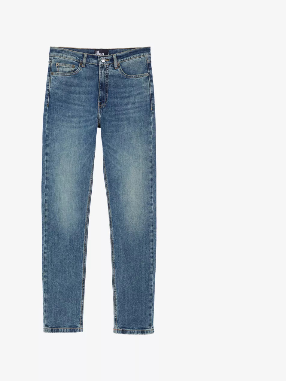 Mid-wash straight-leg mid-rise jeans | Selfridges