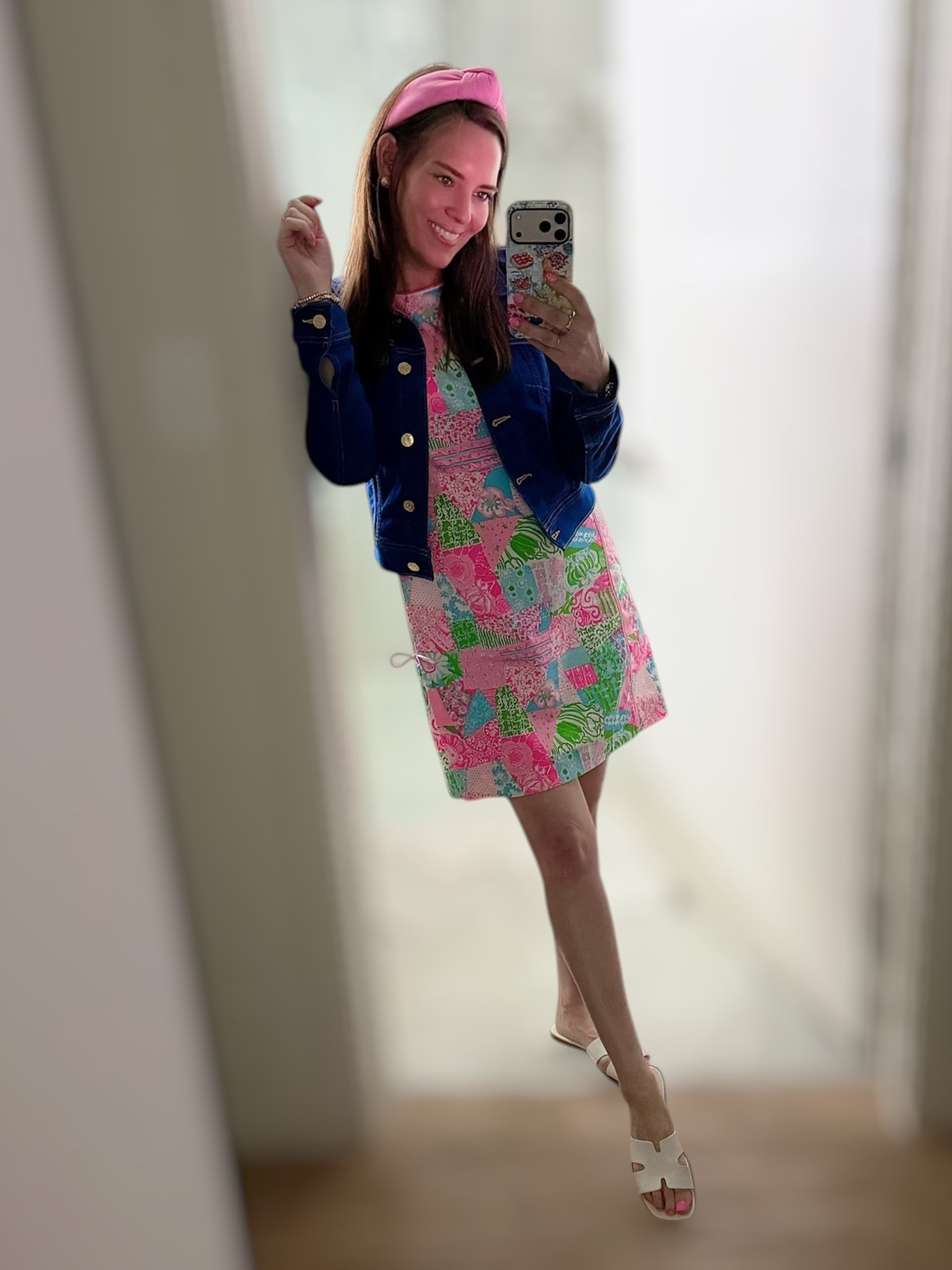Lilly Shift + Denim Jacket Casual Look 💖👡

💕 

An easy everyday Lilly look 💖🌿 layered this colorful shift dress with a classic denim jacket for a more casual, throw-on-and-go vibe! Finished it with comfy neutral slides and a pink headband for that perfect feminine touch 💕

Such a cute outfit for running errands, casual lunches, or travel days while still looking put together ✨

lilly pulitzer outfit, casual preppy style, pink and green dress, denim jacket outfit, everyday summer look, neutral slide sandals, feminine casual outfit, palm beach style, easy outfit ideas

#LTKootd #LTKOver40 #LTKSeasonal