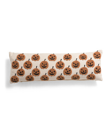 10x28 Ikat Jack Pumpkin Pillow | Polyester/Cotton | Marshalls