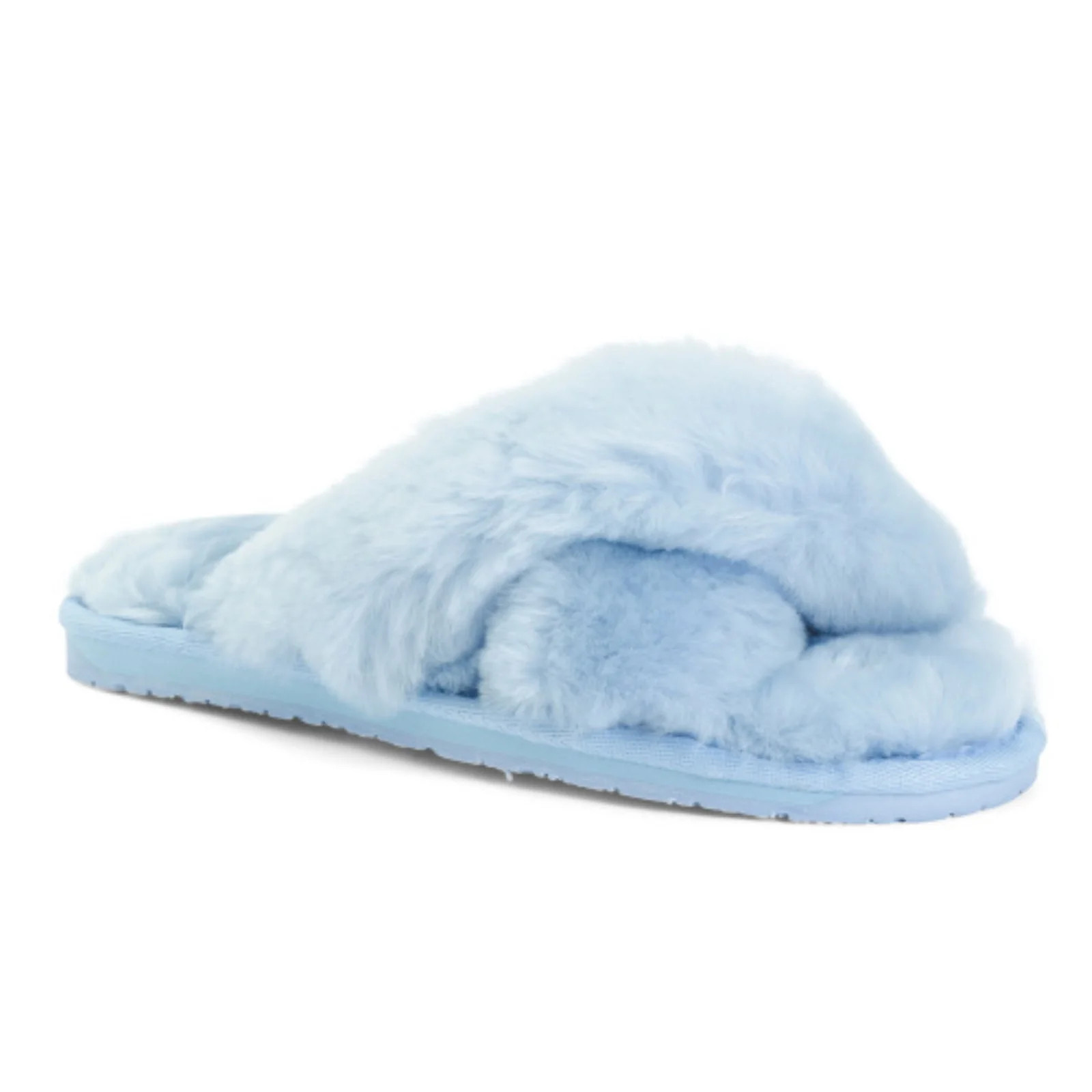 RJS Fuzzies Women's Emma X-Cross Fuzzy Genuine Sheepskin Cozy Slippers | Walmart (US)