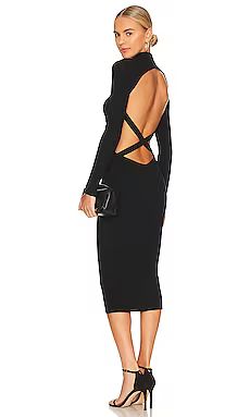 fleur du mal Knit Cross Back Midi Dress in Black from Revolve.com | Revolve Clothing (Global)