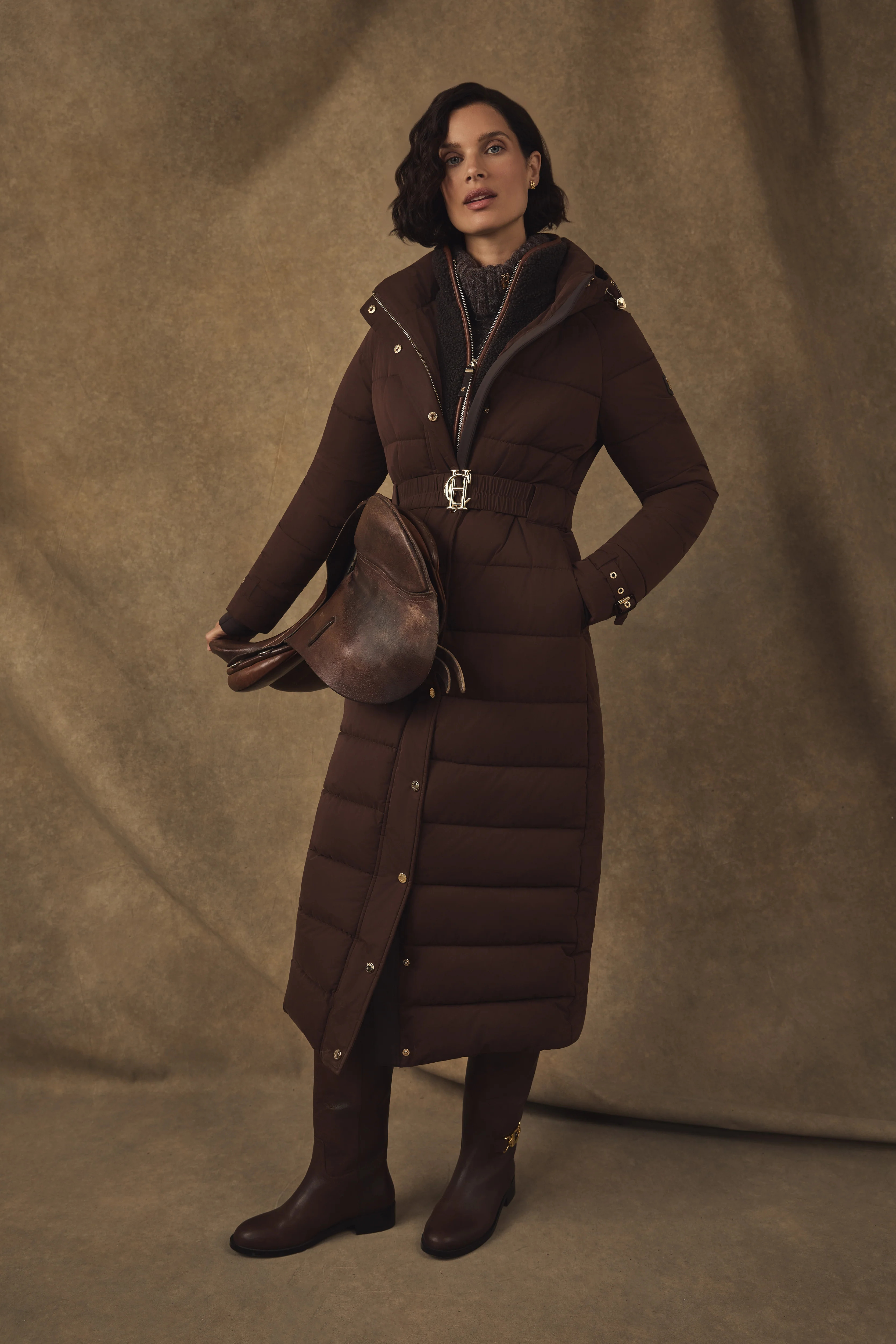 Arosa Luxe Longline Coat (Walnut) | Holland Cooper