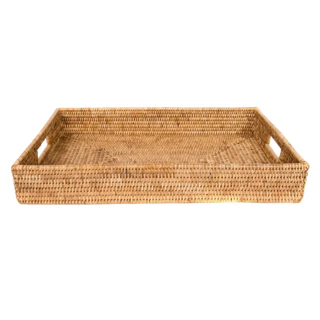 Artifacts Rattan Rectangular Tray | Chairish