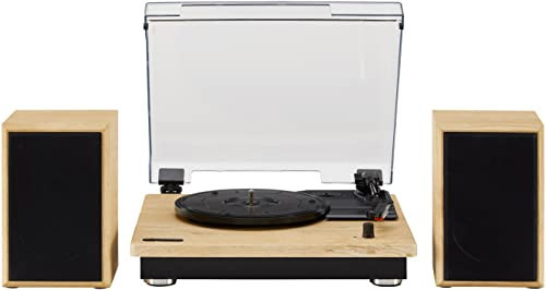 Crosley CR6043A-NA Brio Bluetooth Turntable Shelf System with Included Speakers, Natural | Amazon (US)