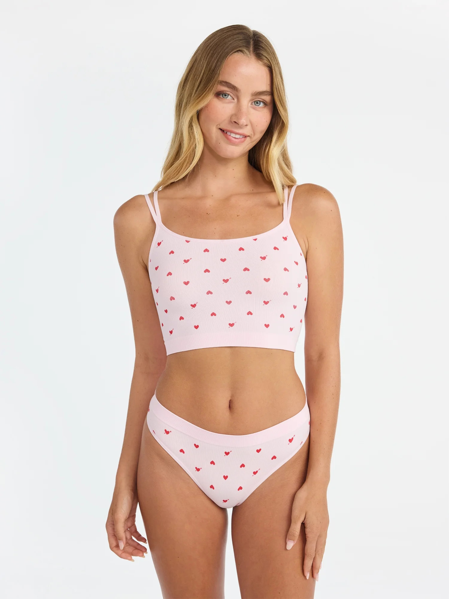 No Boundaries Women’s Seamless Cami Bra & Thong Panty Set, Sizes XS–XXXL | Walmart (US)